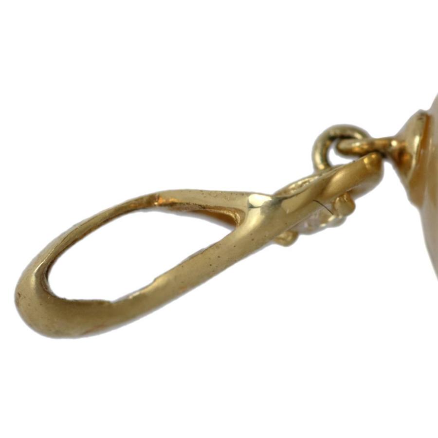 ゴールデンパール ダイヤ ペンダントトップ K18 18金 南洋真珠