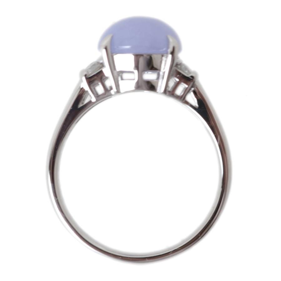 ラベンダーヒスイ 5.19ct リング 指輪 Pt900 翡翠 ヒスイ ジェーダイト ダイヤモンド 約16号 重量約9.1g NT 磨き仕上げ品 Aランクの画像