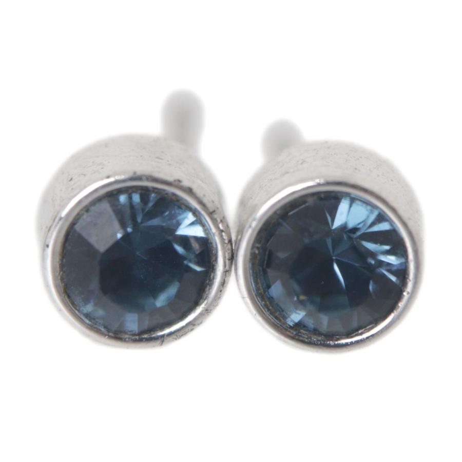 SWAROVSKI（スワロフスキー） スタッド ピアス シルバー×ブルー 直径約 