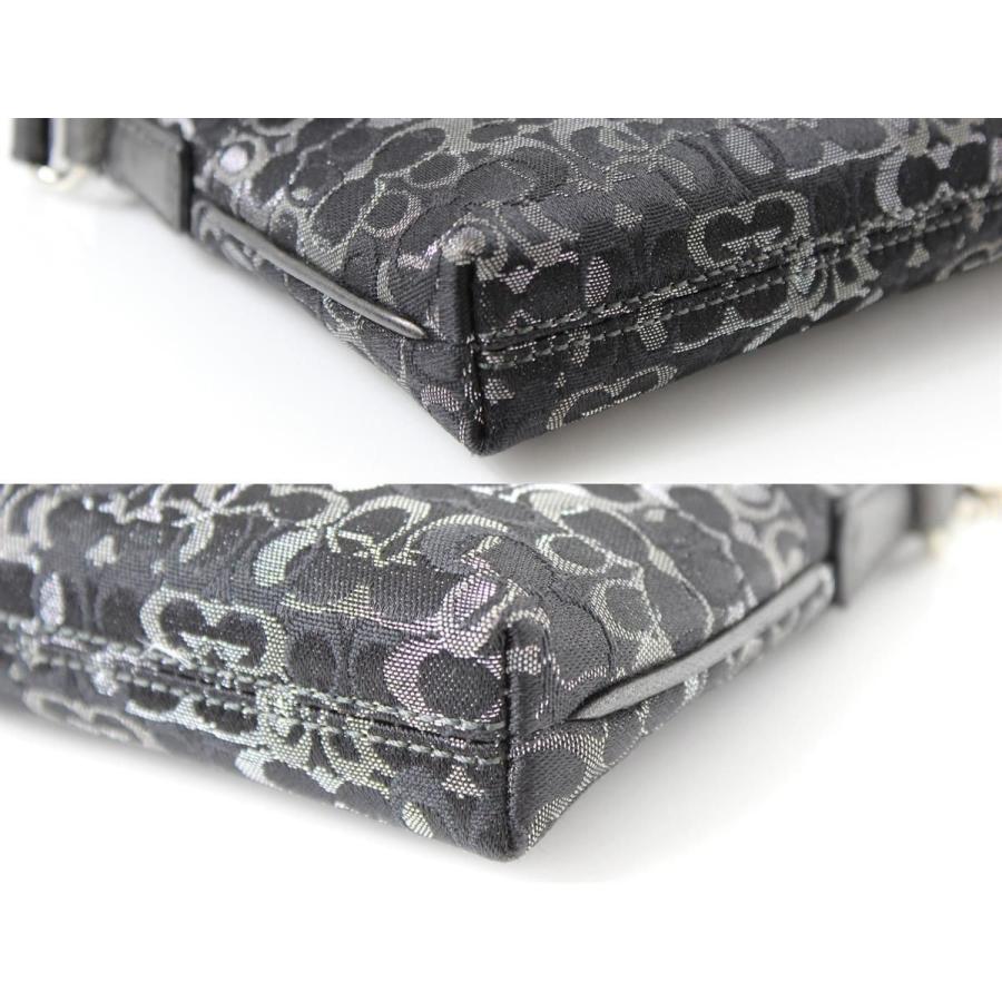 希少✨COACH アクセサリーポーチ シグネチャー ウール レザー ブラック コーチ COACH COACH コーチ C3308 手提げアクセサリーポーチ PVC