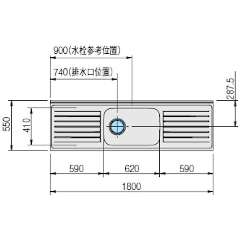 クリナップ クリンプレティ 間口2400mm キッチンセットプラン(流し台 コンロ台 不燃仕様吊戸 バックガード)　※ご注文前にお買い物ガイドを要確認※ | クリナップ | 03