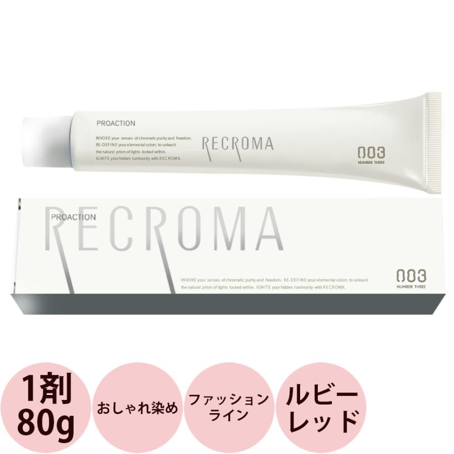 ナンバースリー プロアクション リクロマ 第1剤 ファッションライン ルビーレッド / 80g 【 ヘアカラー アルカリ性カラー おしゃれ染め 】 | ブランド登録なし
