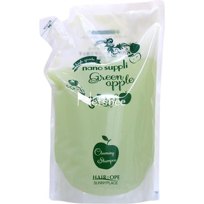 サニープレイス ヘアオペ ナノサプリ クレンジング シャンプー グリーンアップル / 800mLリフィル 【 シャンプー さっぱり】 | SUNNY PLACE