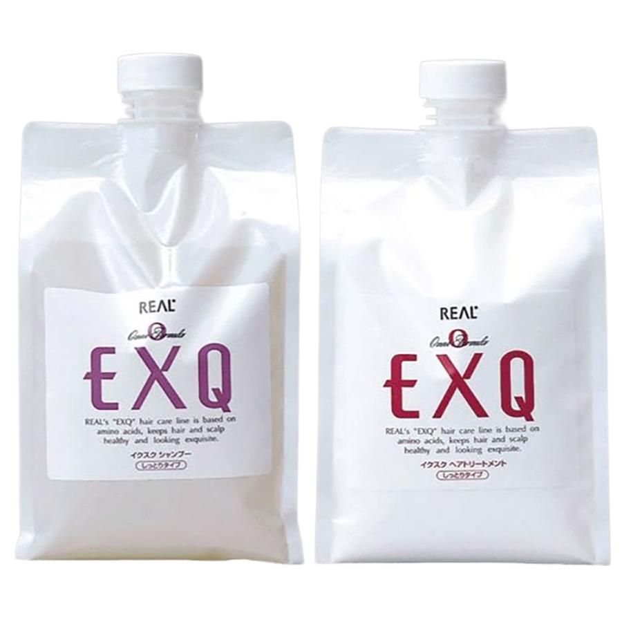 リアル EXQ イクスク シャンプー ＆ トリートメントしっとり 詰め替え用セット 1000mL+1000gリフィル アミノ酸 ヘアケア うるおい サロン専売品 real | REAL