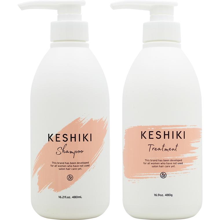 送料無料 2点セット ＆NINE KESHIKI アンドナイン ケシキ シャンプー ＆ ケシキ ヘア トリートメント ポンプボトル 480mL+480g 美容師 サロン 人気 おすすめ | KESHIKI