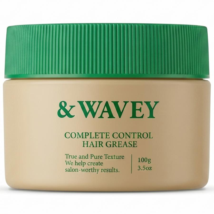 ＆WAVEY アンドウェイビー コンプリートコントロールグリース 100g アンドウェイビー 水性 ワックス ツヤ キープ 束感 スタイリング剤 濡れ髪 パーマ サロン専売 | & WAVEY