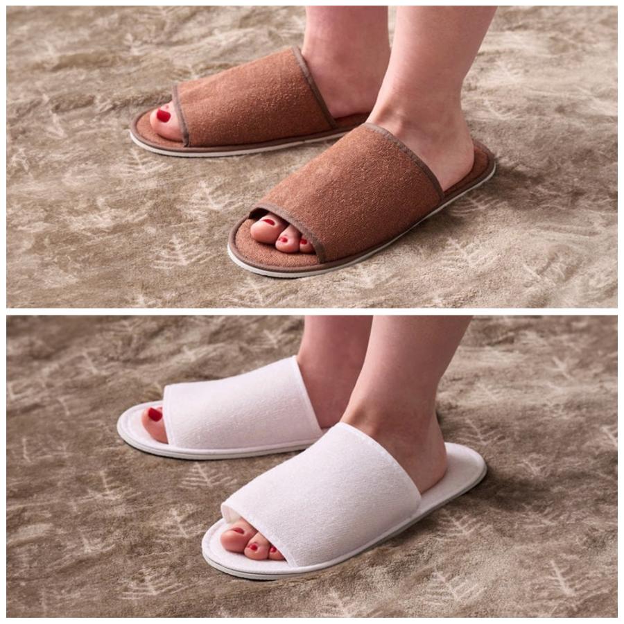 履きやすい ふんわりニットスリッパ 全2色（ダークブラウン ホワイト） 15足入り |  | 06