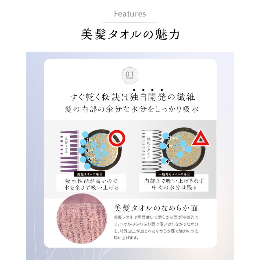 ヘアドライタオル BIHATSU TOWEL 美髪 タオル 綿100％ 1秒タオル 速乾 時短 厚手  / 1枚 | ブランド登録なし | 13
