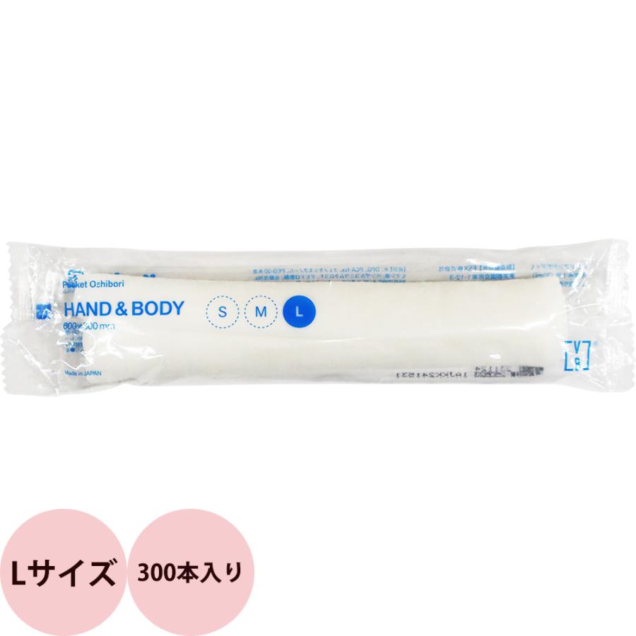 個包装 ポケット 紙おしぼり HAND＆BODY Lサイズ 600x300mm 1ケース 300本入り 使い捨て ボディタオル おしぼり 濡れタオル VB FSX | ブランド登録なし