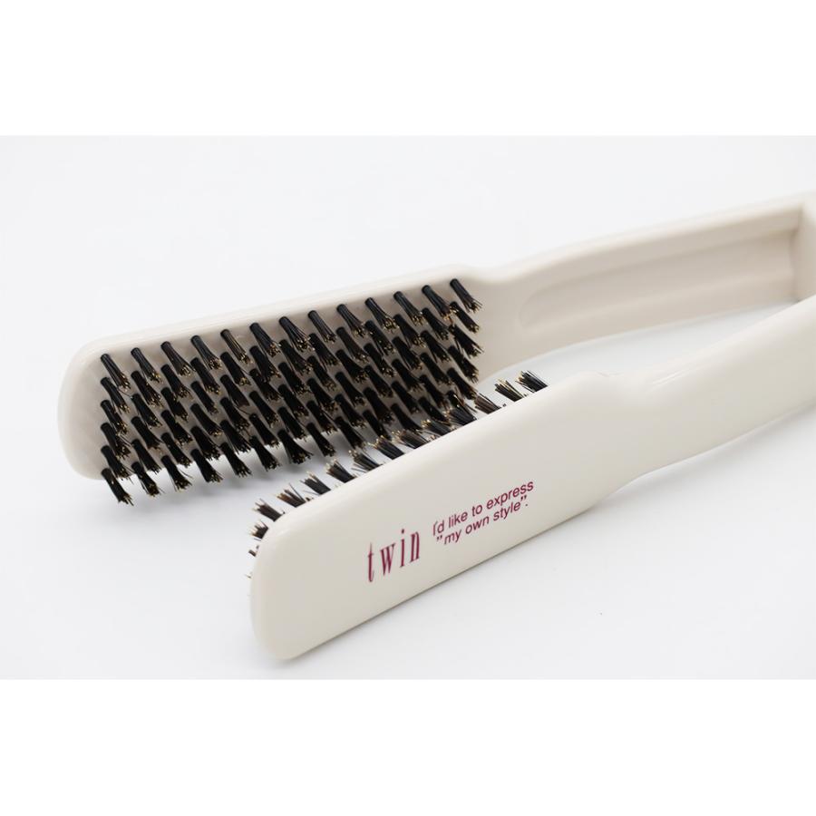 大阪ブラシ ツイン ストレートブラシ 1本 ツインブラシ 挟む スタイリング ヘアブラシ ストレートヘア ブロー ブラシ スタイリング サロン専売品 おすすめ twin |  | 01