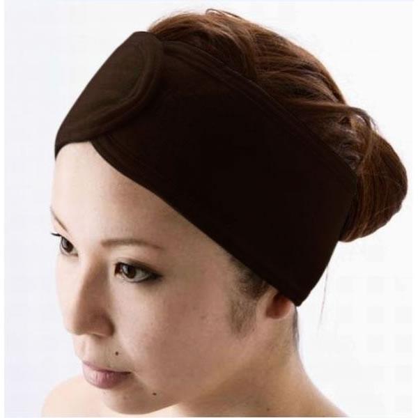 タオル地ストレッチターバン（マジックテープタイプ） ダークブラウン （メール便 対応） | ブランド登録なし | 01