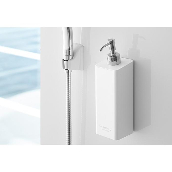 マグネット ツーウェイ ディスペンサー タワー tower シャンプー・コンディショナー・ボディソープ ポンプボトル 空容器 3本セット（ホワイト・ブラック） | tower | 04