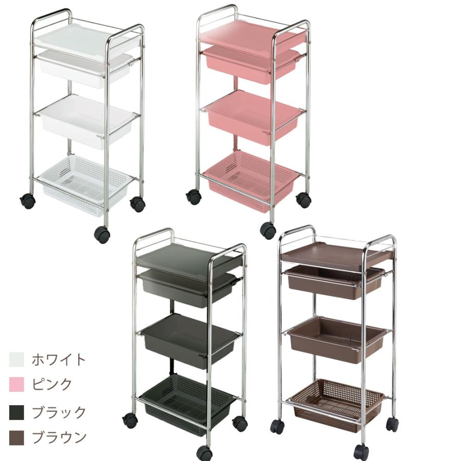 西村製作所 セット台 H-70 ホワイト・ピンク・ブラック・ブラウン ワゴン サロン業務用 サロンツール 美容院 理容室 美容道具収納雑貨 | ブランド登録なし