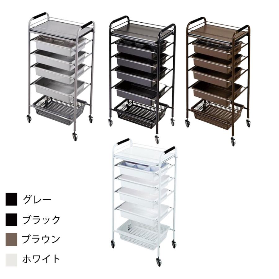 西村製作所 収納セット台 C-119（グレー・ブラック・ブラウン・ホワイト） ワゴン サロン業務用 サロンツール 美容院 理容室 美容道具収納雑貨 | ブランド登録なし