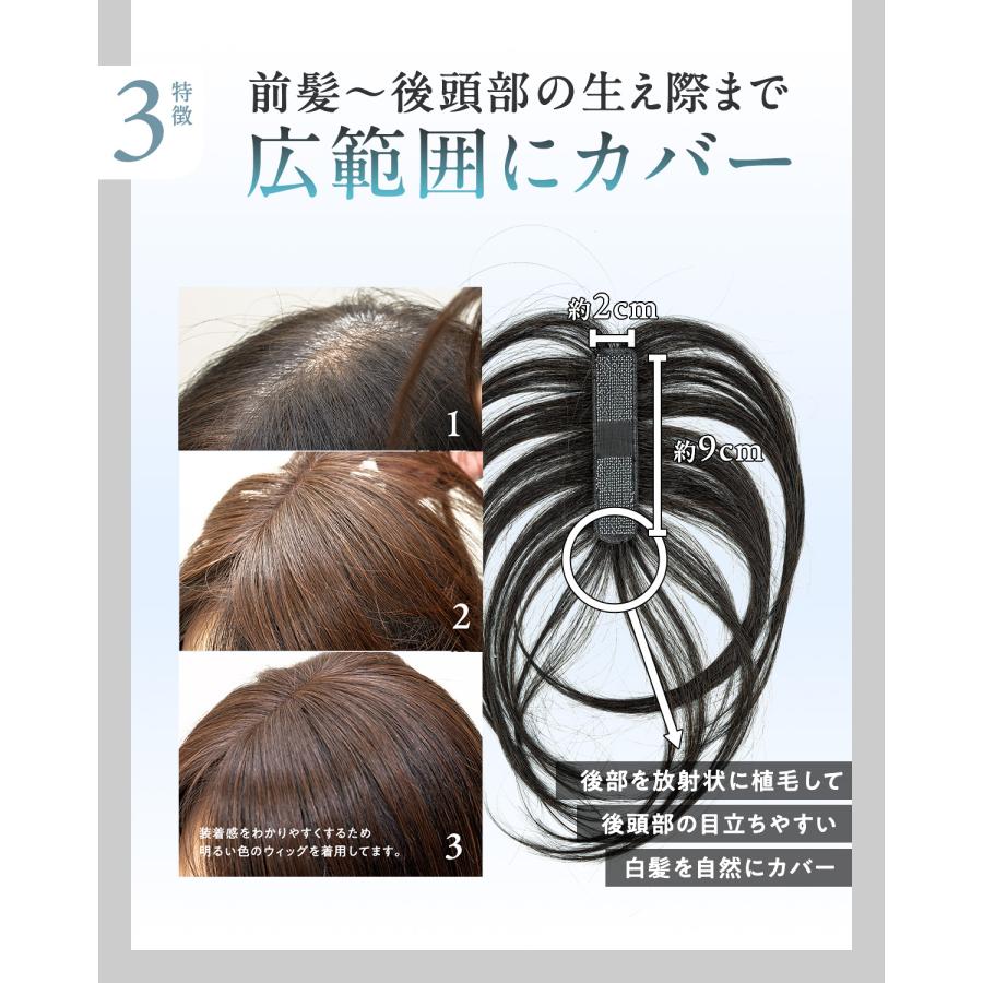 ピタッチ 白髪隠し 部分ウィッグ 前髪ウィッグ ヘアピース トップピース 軽量 自然 簡単装着 ボリュームアップ 人工毛 | ブランド登録なし | 11