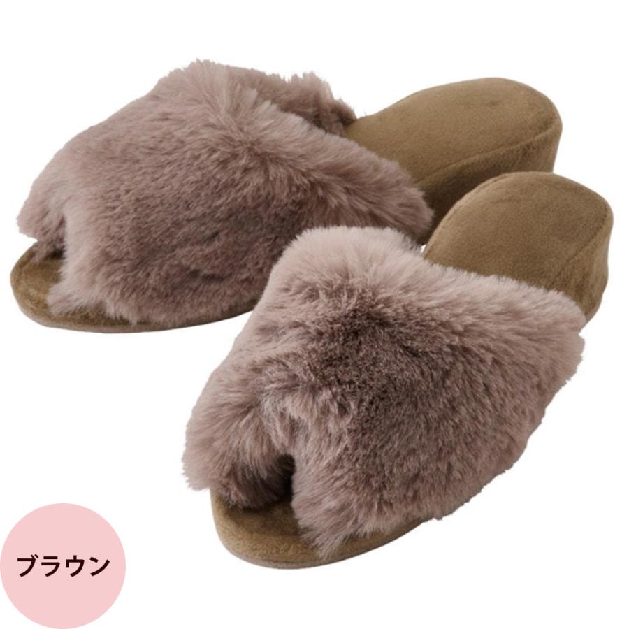 Simplicity シンプリシティ ふわふわファースリッパ ヒール4cm 全3色（グレー ブラウン ピンク） | ブランド登録なし | 05