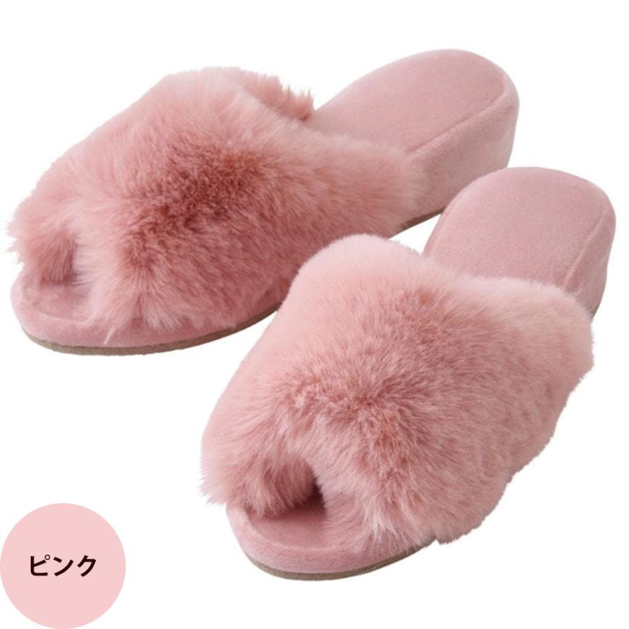 Simplicity シンプリシティ ふわふわファースリッパ ヒール4cm 全3色（グレー ブラウン ピンク） | ブランド登録なし | 06