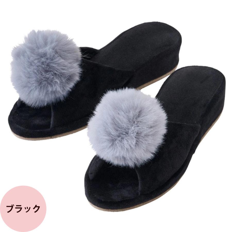 Simplicity シンプリシティ ぽんぽんファースリッパ ヒール4cm 全3色（グレー ブラック ピンク） | ブランド登録なし | 05