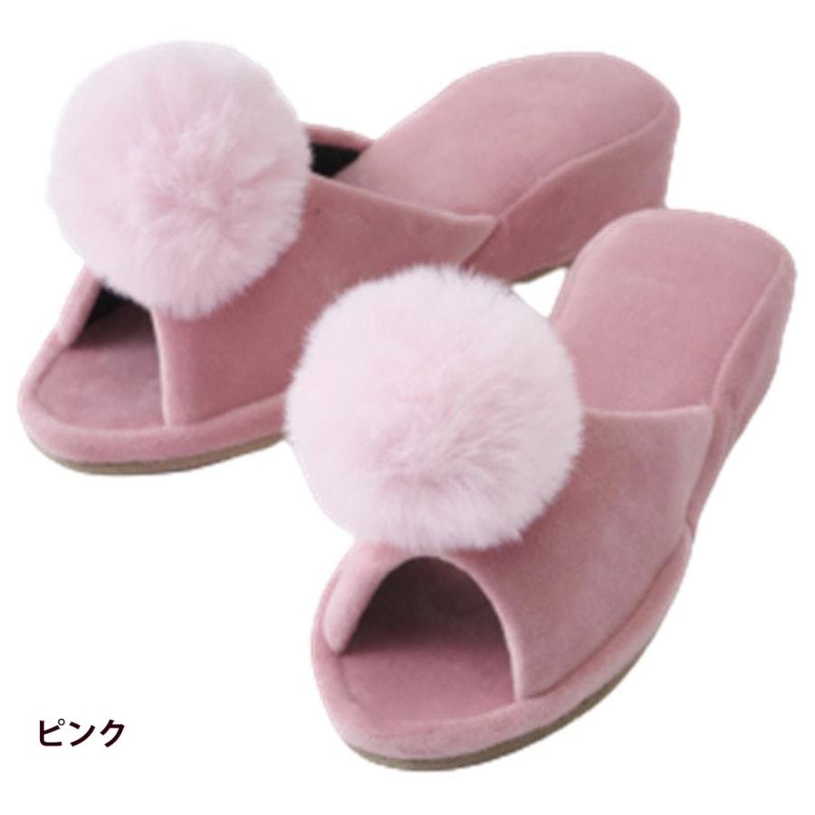 Simplicity シンプリシティ ぽんぽんファースリッパ ヒール4cm 全3色（グレー ブラック ピンク） | ブランド登録なし | 06