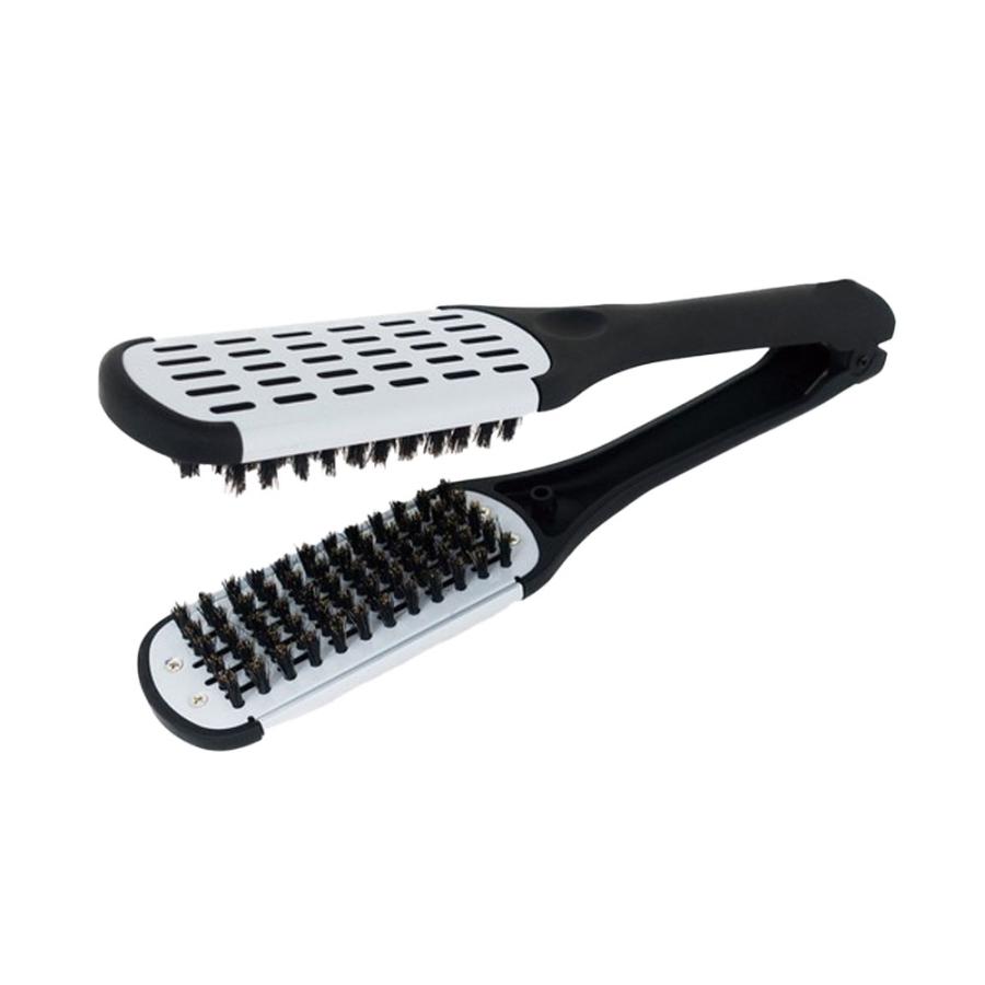 トリコインダストリーズ  セラミックストレーナー CS-19H04 ツインブラシ ヘアブラシ ストレート 櫛 ブロー 猪毛 サロン専売品 | ブランド登録なし