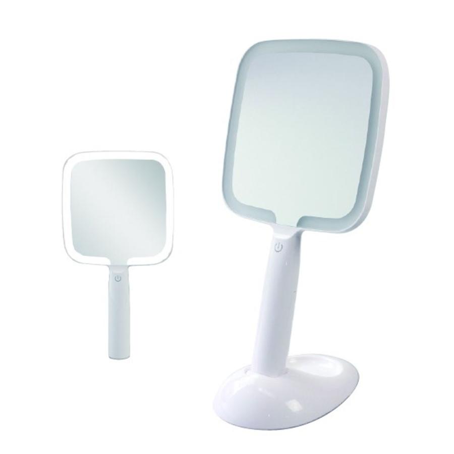 ヤマムラ LED ライト ハンドミラー ホワイト YBM-2307 LED 鏡 シンプル 使いやすい おすすめ ヤマムラミラー | ブランド登録なし | 01