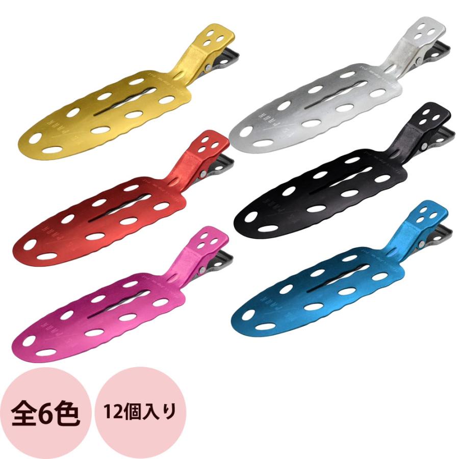 ヘアクリップ ワイエスパーク ノーマーククリップ 12個入り ブラック レッド ピンク ブルー ゴールド シルバー 軽量 Y.S.PARK | ブランド登録なし