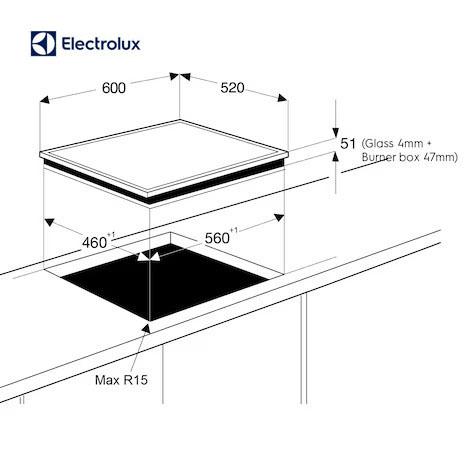 Electrolux ドロップイン 3口 IHクッキングヒーター【EHI635CB