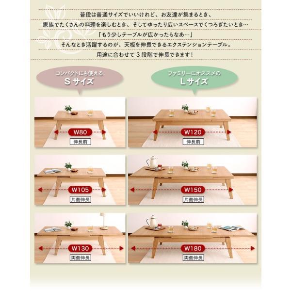 リビングローテーブル【伸縮式】 MINT（家具、インテリア） テーブル 幅80 センターテーブル