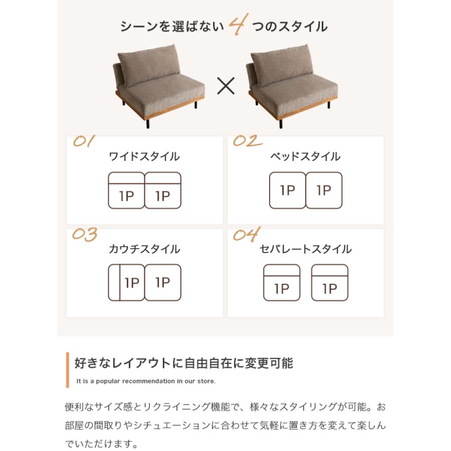 ソファー 一人掛け 北欧 おしゃれ ソファ 1人 コーデュロイ リクライニングソファ クッション リクライニング椅子 リクライニングチェア リラックスチェアー_9