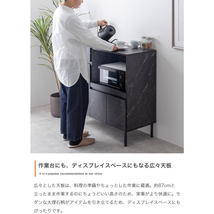 黒い大理石模様のキッチン収納キャビネット キッチン収納 黒い大理石模様のキッチン収納キャビネット