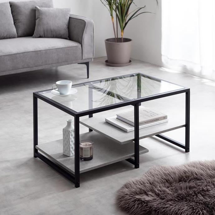 値下げ‼【美品】ガラステーブル　アイボリー　アクセサリー収納 テーブル ガラステーブル センターテーブル ローテーブル 収納