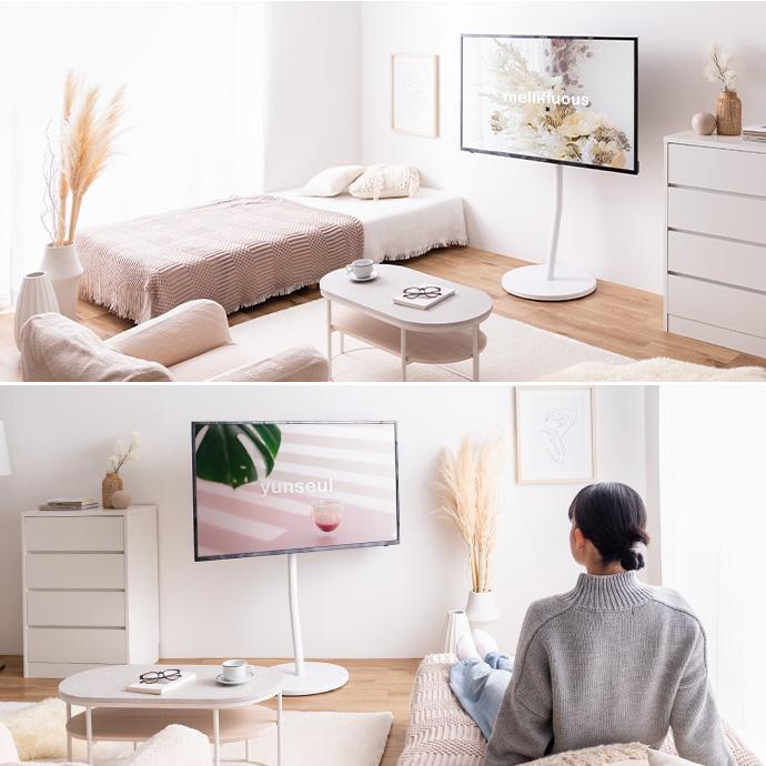 テレビスタンド 壁寄せ キャスター付き 白 32〜65インチ おしゃれ
