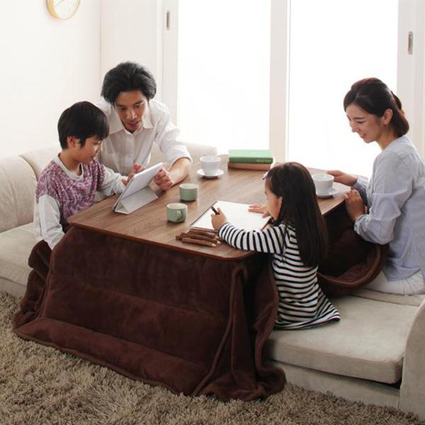 こたつテーブル ハイタイプ 長方形 135×80 おしゃれ 4段階 高さ調節可