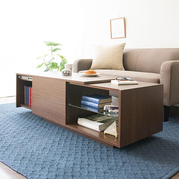 安いそれに目立つ センターテーブル 木製 北欧 伸縮 テーブル 収納付き リビングテーブル ブラウン ローテーブル 新作モデル Sfracks Com