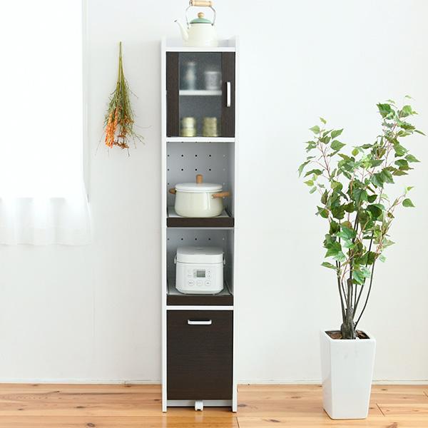 すきま 隙間収納 キッチン ミニ 食器棚 キッチン家電収納 家電ラック 家電収納棚 コンパクト 収納 スリム ラック 棚 幅30 高さ 160 扉付 キッチンラック キッチン 家電収納棚 コンパクト 収納 ラック 棚 キッチンラック