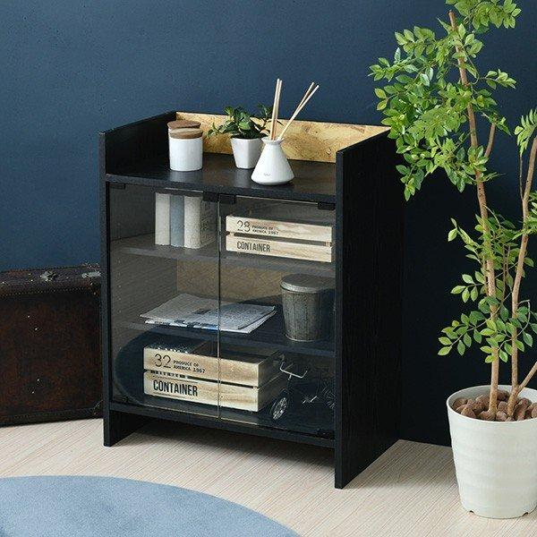 ガラスキャビネット おしゃれ 収納 ブラック かっこいい Osb コレクションラック 北欧 リビング収納 本棚 Dvdラック サイドボード 脚付き 飾り棚 Fos 0004 インテリア家具のエッジーノイエ 通販 Yahoo ショッピング