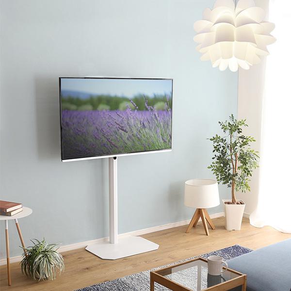 壁面風テレビスタンド　ホワイト ホームテイスト（HOME taste） テレビスタンド ハイタイプ 壁寄せ 首