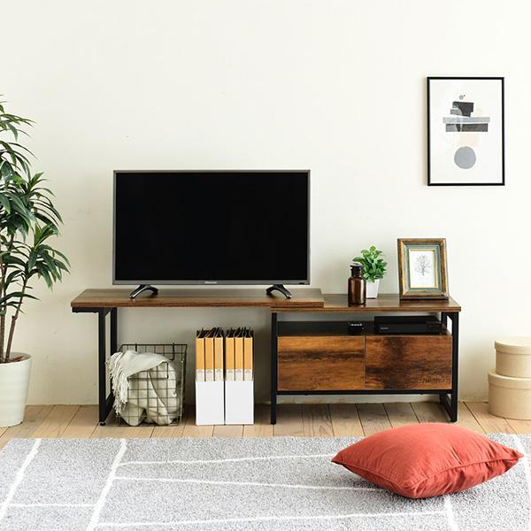 伸縮テレビ台 インダストリアル 幅90 130センチ 40インチ ヴィンテージ
