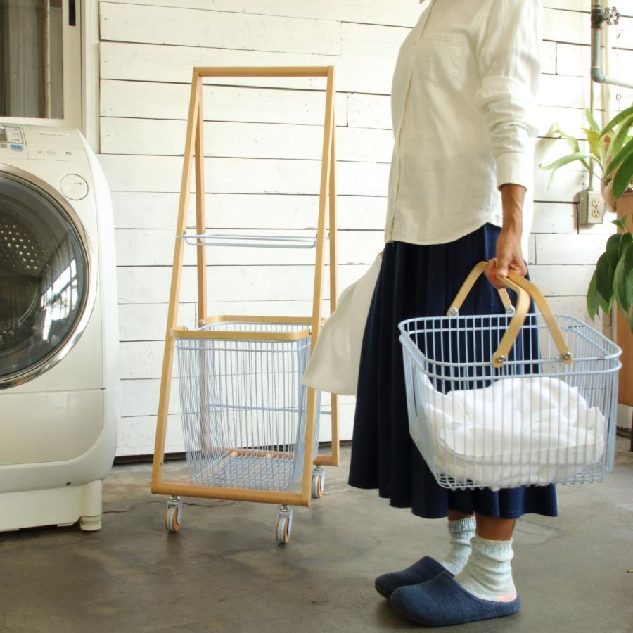 弘益 ワゴン スチール 木製 おしゃれ 北欧 キャスター付き バスケット