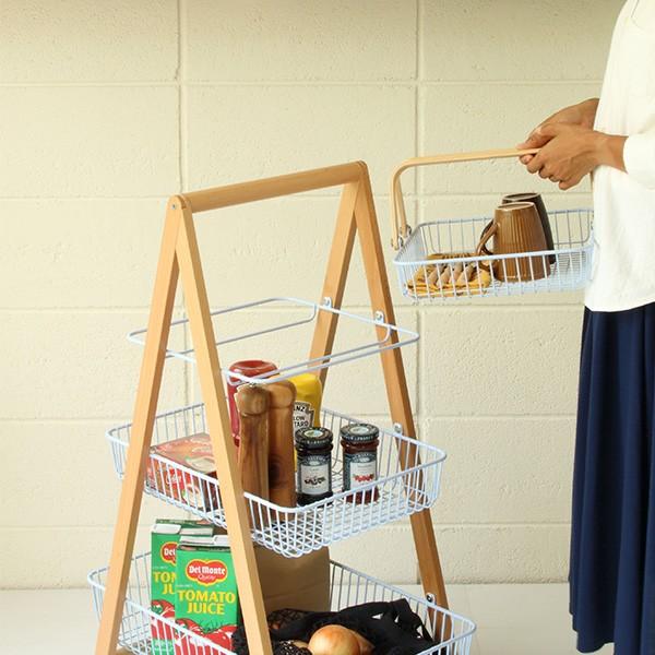 ワゴン キャスター付き おしゃれ 3段ラック キャリーバスケットワゴン M 洗面所ラック キッチンラック LIV-CM3_7