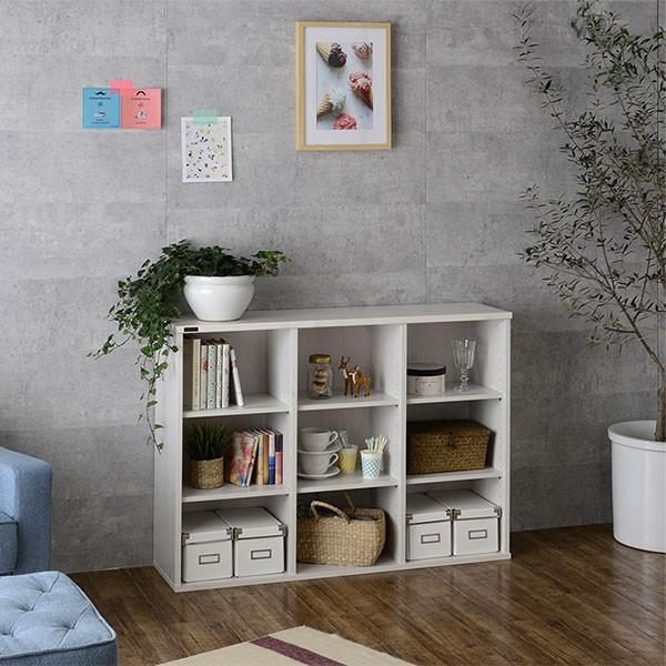 4FUL（フォーフル） オープンラック 白 木製 3段 幅120 奥行30cm