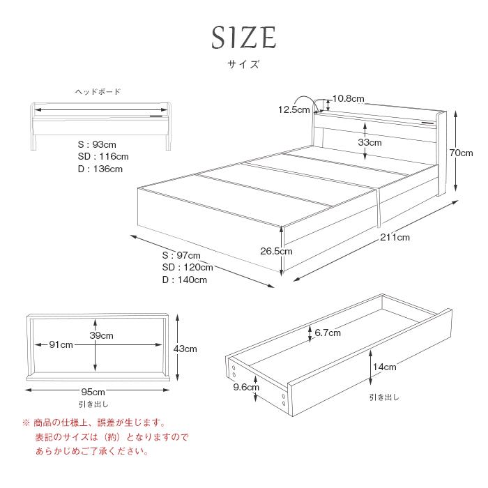 セミダブルベッド セミダブルベット ベッド 収納付き 宮付き ルース コンセント付き 収納ベッド ホワイト Rues Wh Sd インテリア家具のエッジーノイエ 通販 Yahoo ショッピング