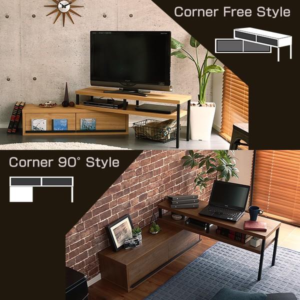 新入荷 テレビ台 ローボード おしゃれ 北欧 完成品 テレビボード 伸縮 収納 木製 ヴィンテージ 伸縮テレビ台 コーナー ブラウン ナチュラル 【F2179693953】(12285円)