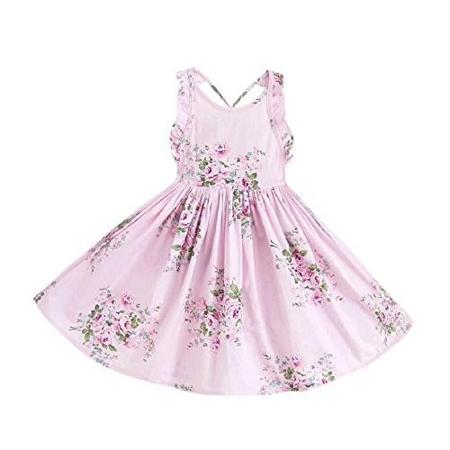 Angel Kids サマー ドレス 花柄 ワンピース 袖なし フリル エプロン 夏 ふんわり 広がる スカート ベビー キ Ypt Or Id