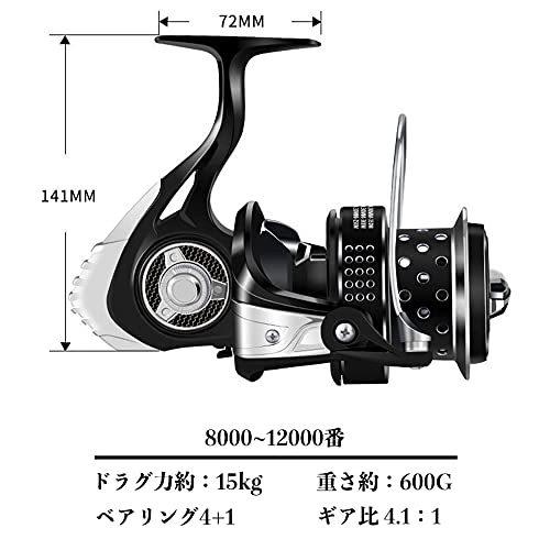 流行 最大ドラグ力15kg 軽量 リール 釣りリール 100番 番 8000番 スピニングリール Visprea 扱いしやすい 海水 遠投 スピニングリール Terresrouges Com
