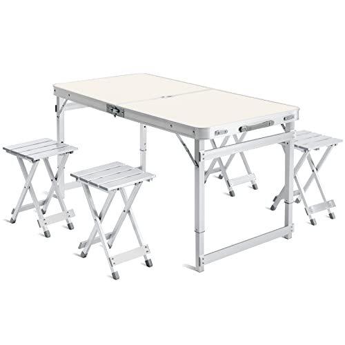 スーパーセール期間限定 高さ2段階調整可能 アウトドアテーブル 折り畳みテーブル Twinbasto ガーデンテーブル パラソル穴付き アルミ製 ガーデンチェア テーブル Hqpt Com