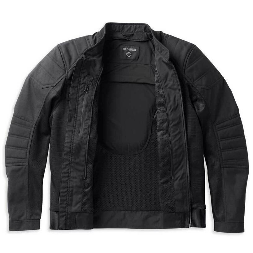 バイクウェア・装備 HARLEYDAVIDSON OZELLO MESH RIDING JACKET Harley-Davidson® Men's Ozello Slim Fit Mesh Riding Jacket, Black