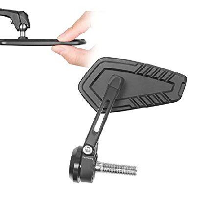 KiWAV バーエンドミラー ブレード 黒 M12ネジ式ハンドル用 左右セット