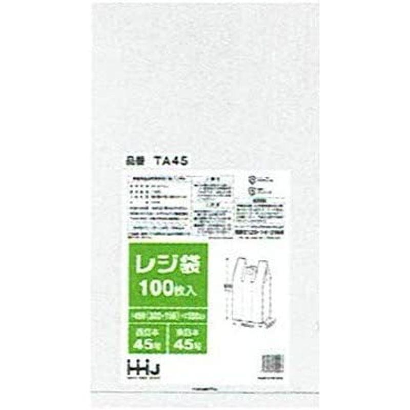 レジ袋　白　TA-45(西日本45号、東日本45号)　100枚×20　（2000枚）