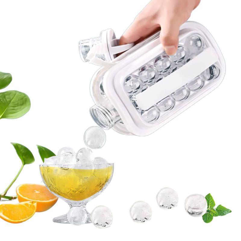 やかん製氷機 製氷皿 アイスキューブモールド 丸氷 2 In 1ポータブルアイスキューブトレイアイスボールメーカーケトルで14個のアイスキュ
